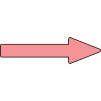 緑十字　配管方向表示ステッカー　→蛍光赤矢印　貼矢１８　２０×７０ｍｍ　１０枚組　エンビ 193418 | 工具の楽市