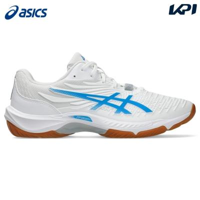 ASICS バドミントンシューズ ホワイト ブルー27.5cm ASICS バドミントン用品（色：ホワイト系）｜スポーツ おすすめ人気