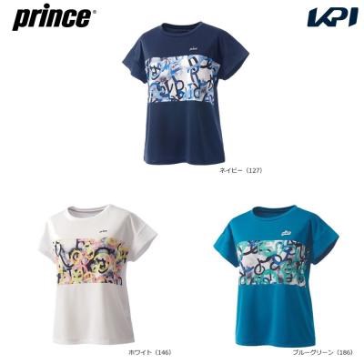 Prince テニスウェア ホワイト/ブルー LL Prince テニス シャツ（色：ブルー系）｜ウエア｜テニス｜スポーツ