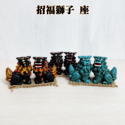 琉球ガラス製 獅子の置物 楽天市場】対獅子 白盛 4.5号(高さ13cm) 九谷焼 家の守り神 置物 風水