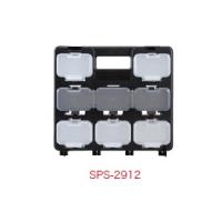 ジェフコム スケルトンパーツボックスミ シングルタイプ透明10個／トリプルタイプグレー2個 枠色(黒) SPS-2912 | クニモトハモノヤフー店
