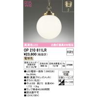 安心のメーカー保証 オーデリック照明器具 ペンダント OP210611LR （ランプ別梱包）『OP210611#＋NO295AL』  LED Ｔ区分 | 暮らしの照明