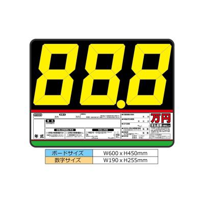 プライスボード　車　中古車　5枚セット プライスボード【セット・数字・マグネットプレート】新車・中古