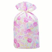 包む ギフトバッグ グリタリングフラワー ピンク Lサイズ T2854L (1枚) 花 巾着バッグ ラッピング | くすりの福太郎