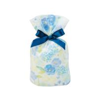 包む ギフトバッグ グリタリングフラワー ブルー Sサイズ T2855S (1枚) 花 巾着バッグ ラッピング | くすりの福太郎