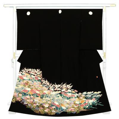 記念感謝祭【仕立無料】最高級本加賀友禅手描き美術工芸品特撰黒