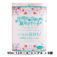 ●泉製紙 chou chou ( シュシュ ) ピンク トイレットペーパー シングル 90m×12ロール×8袋  送料無料 73294 | 京都のちょっとセレブなお店