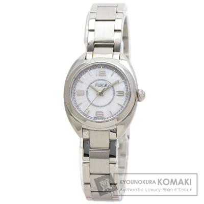 【3500L】FENDI ’フェンディ 時計’ ラウンド ホワイト ☆極美品☆ FENDI（フェンディ） 腕時計 25000L クオーツ ホワイト文字盤