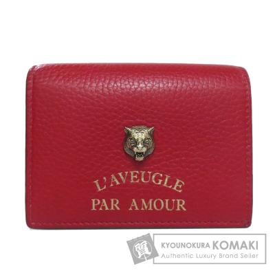 GUCCI グッチ 453169 アニマリエ 二つ折り財布（小銭入れあり） カーフ レディース [中古] GUCCI（グッチ） 453169 アニマリエ 二つ折り財布（小銭入れあり
