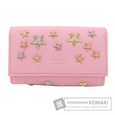 JIMMY CHOO ジミーチュウ ピンク レザー カードケース キーチェーン ピンク系 Jimmy Choo(ジミーチュウ) カードケース・名刺入れ