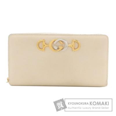 美品■GUCCI グッチ レザー長財布 白 小銭入れ有り GUCCI（グッチ） 長財布 財布 レザー ホワイト レディース 449396bmj1g