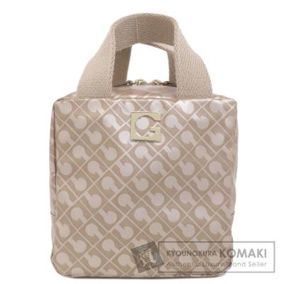 ゲラルディーニ　ゴールドブラウン ロゴパターン ハンドバッグ　美品‼️ brandeal_0102g2756