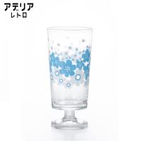 アデリア レオトロ グラス 脚付きグラス 花の輪 コップ 昭和レトロ aderia　 | 京都 Blue Lapin ヤフー店
