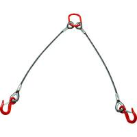 TRUSCO 2本吊り玉掛けワイヤロープスリング アルミロックスリング フック付き 12mmX1m TWEL-2P-12S1 | KanamonoYaSan KYS