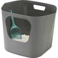 【OFT】 フレキシブルリッターボックス 猫 トイレ 大型 98％再生プラスチック 大きい 飛び散り 防止 取っ手付き 丸洗い可能 | La cachette