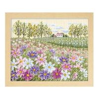 オリムパス製絲 クロスステッチ 刺しゅうキット フラワーガーデン 花の咲く風景 コスモスの丘 ベージュ 7310 | La cachette