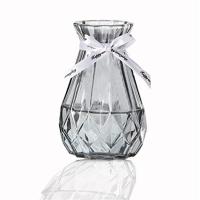 花瓶 おしゃれ 一輪挿しガラスフラワーベース ガラス製 花器 透明 ミニ花器 高さ15CM、 小さな口 | La cachette