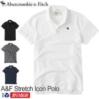 アバクロンビー＆フィッチ 正規品 Abercrombie＆Fitch メンズ ストレッチ カノコ ポロシャツ Icon Strech Polo ブラック ホワイト他 US限定モデル 