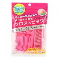 クレシュ　フロス&amp;ピック　キシリトール　ピーチミント　50本 | くすりのレデイ撫川Yahoo!店