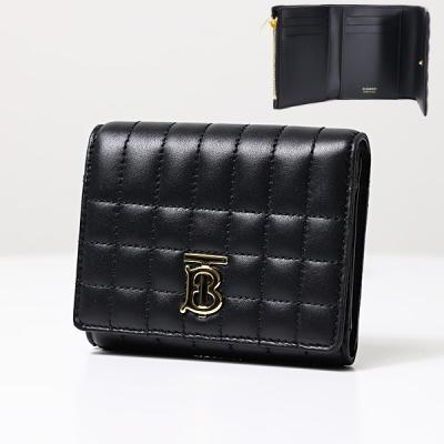 最終価格❣️美品❣️ BURBERRYバーバリーレザー三つ折り財布レディースブラック BURBERRY バーバリー 財布 三つ折り財布 SNIP TRIFOLD WALLET