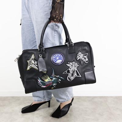 LOEWE ボストンバッグ 黒 レザー　ヴィンテージ ロエベ LOEWE ハンドバッグ ミニボストンバッグ 黒 レザー