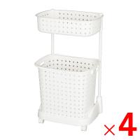 JEJ レクエア ランドリーバスケット2段 ホワイト×4個 ケース販売 | Arclands Online 2号館 ヤフー店