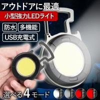 LED ライト 照明器具 小型 USB 充電式 防水 作業 アウトドア 協力 懐中電灯 ハンディライト 栓抜き 軽い キーホルダー 点滅 赤色 常灯 点灯 高硬度 クリップ | Lanctuary