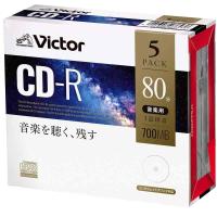 ビクター Victor 音楽用 CD-R 80分 5枚 ホワイトプリンタブル AR80FP5J1 | LANUI