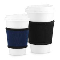 2x カップホルダー ネオプレン製 - カップスリーブ コーヒー お茶 ホットドリンク やけど防止 黒色/紺色 | LANUI