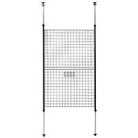 [山善] 突っ張り パーテーション (ワイヤータイプ) 幅90×奥行5×高さ166.5-295.5cm (フック4個付き) 壁掛け 収納 壁面収納 天 | LANUI