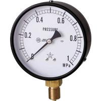右下 一般圧力計(A枠立型・φ100) 圧力レンジ0〜2.00MPa G411-211-M-2MP | 機械工具のラプラス