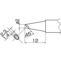 白光 こて先 2BC型 溝付 はんだメッキ 1mm T20-BCM2 | 機械工具のラプラス