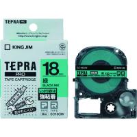 キングジム KING JIM 【純正】「テプラ」PROテープ 18mm 強粘着ラベル 緑ラベル/黒文字 長さ8m SC18GW | 機械工具のラプラス