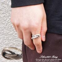 蛇 指輪 メンズ リング シルバー ヘビ スネーク ブルーダイヤモンド 15 