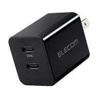 エレコム MPA-ACCP35BK USB Type-C 充電器 ブラック PD対応  スイングプラグ 最大出力20W タイプC×2 小型 | LARGO Yahoo!店
