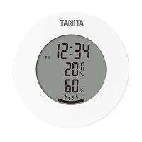 タニタ TT-585 WH ホワイト 温湿度計 温度 湿度 デジタル 時計付き 卓上 マグネット | LARGO Yahoo!店