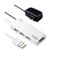 エレコム USB2.0 ハブ 4ポート ACアダプタ付 セルフ/バス両対応 ホワイト U2H-AN4SWH | LARGO Yahoo!店