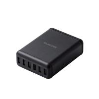 エレコム MPA-ACD03BK USB 充電器 ACアダプタ 60W 6ポート 電源ケーブル1.5m ブラック 　 | LARGO Yahoo!店