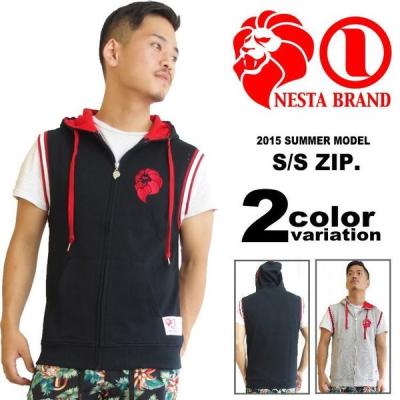 NESTA BRANDネスタブランドでかロゴ半袖スウェットパーカービッグサイズ 大きいサイズ メンズ 半袖パーカー（上下別売）NESTA BRAND 半袖