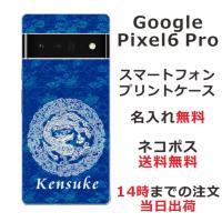 Google Pixel6 Pro ケース グーグルピクセル6プロ カバー らふら 名入れ 和柄 円龍青 | オリジナルショップ らふら