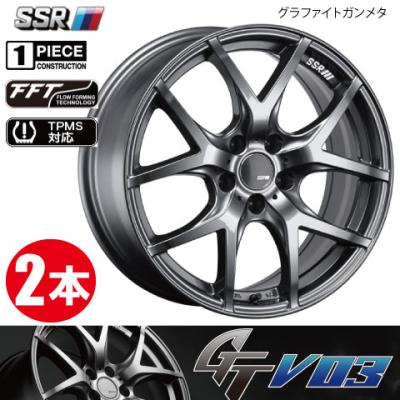 【JJT】SSR GTV03 タイヤ ホイール セット 18インチ SSR ホイール4本セット GTV03 (FBK) 18インチ 7.5J PCD：100/5H
