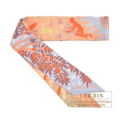 【美品】エルメス ツイリー 草原のインディアンアート　オレンジ　マルチカラー 中古・古着通販】HERMES (エルメス) カレ90 L'ART INDIEN DES