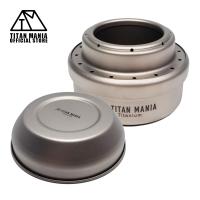 TITAN MANIA チタンマニア アルコールストーブ 蓋 セット チタン製 超軽量 頑丈 消火用 火消し蓋 小皿 プレート トレイ バーベキュー 収納袋付き | Legare-factory