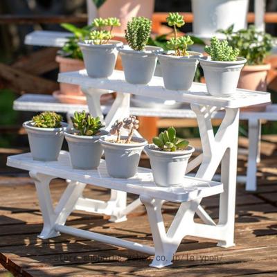 フラワースタンド2段 プラスチック（植木鉢、プランター）｜園芸用品