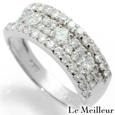 ダイヤモンド 1.00ct プラチナ Pt900 パヴェリング 13号 指輪 新品仕上 