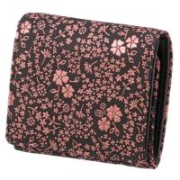 印傳屋 印伝 2204 二つ折り財布 黒地／ピンク漆 アメリカンブルー | インテリア雑貨LeModeヤフーSHOP