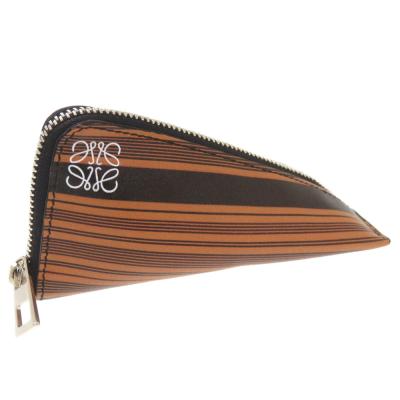 新品同様 ロエベ カーフ レザー ブラウン コインケース 財布 茶 0551  