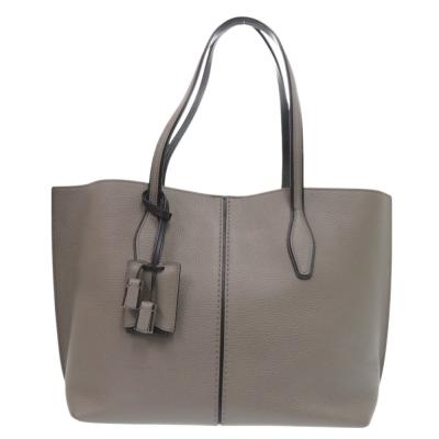 【極美品】トッズ トートバッグ ジョイ レザー グレー系 ロゴ 金具 極美品】トッズ トートバッグ ジョイ レザー グレー系 ロゴ 金具