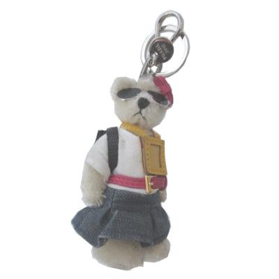 【PRADA】プラダカゴバッグ・ショルダー&タッセル付・プラダくまキーホルダー付 美品 PRADA プラダ くま ベア バッグ チャーム キーホルダー