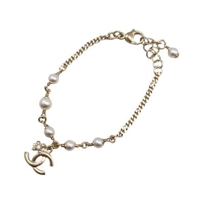 シャネル❤️ ブレスレット ココマーク　フラワー　C24　美品 CHANEL（シャネル） ブレスレット ココマーク フラワー ラインストーン